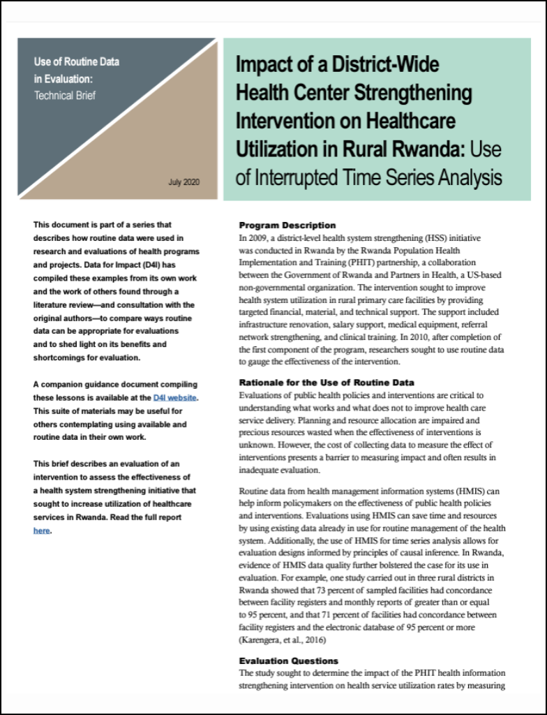 Impact of a District-Wide Health Center Strengthening Intervention on Healthcare Utilization in Rural Rwanda: Use of Interrupted Time Series Analysis