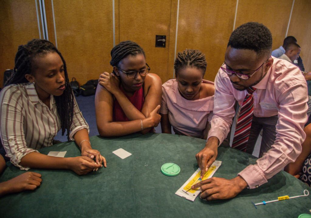 Photo showing a group of people working together in Nigeria. 