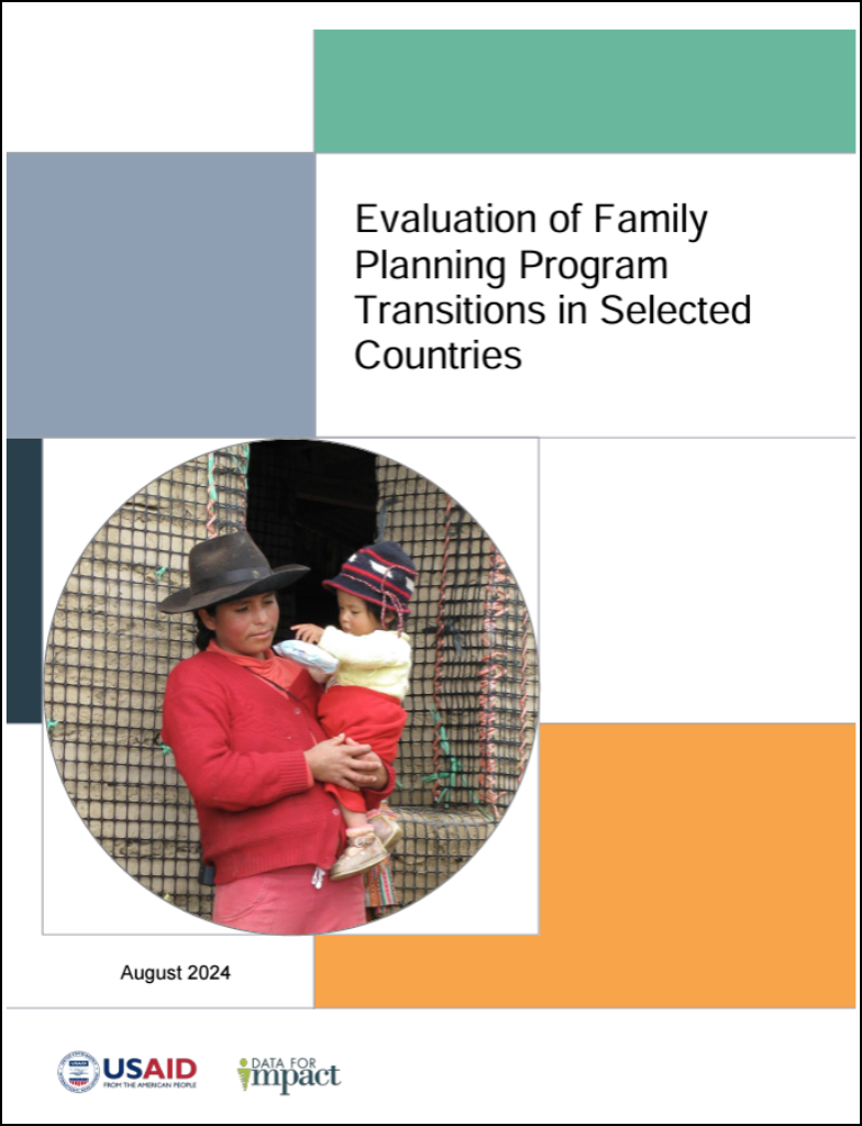 Evaluation of Family Planning Program Transitions in Selected Countries Report Cover