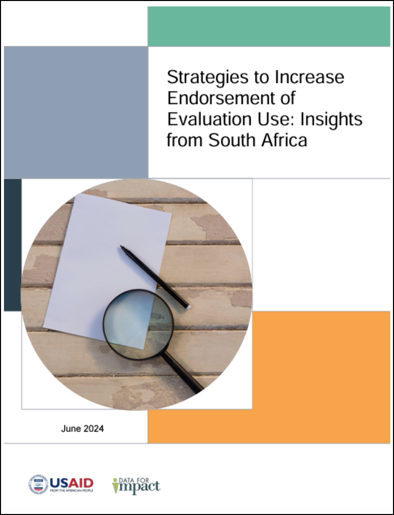 Report Cover - Strategies to Increase Endorsement of Evaluation Use: Insights from South Africa