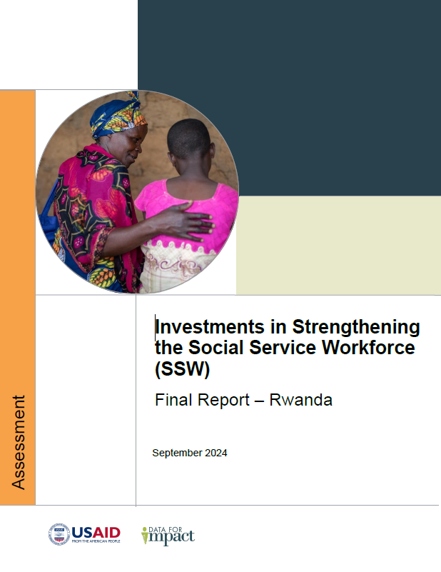 Report cover for Investments in Strengthening the Social Service Workforce (SSW) Final Report – Rwanda