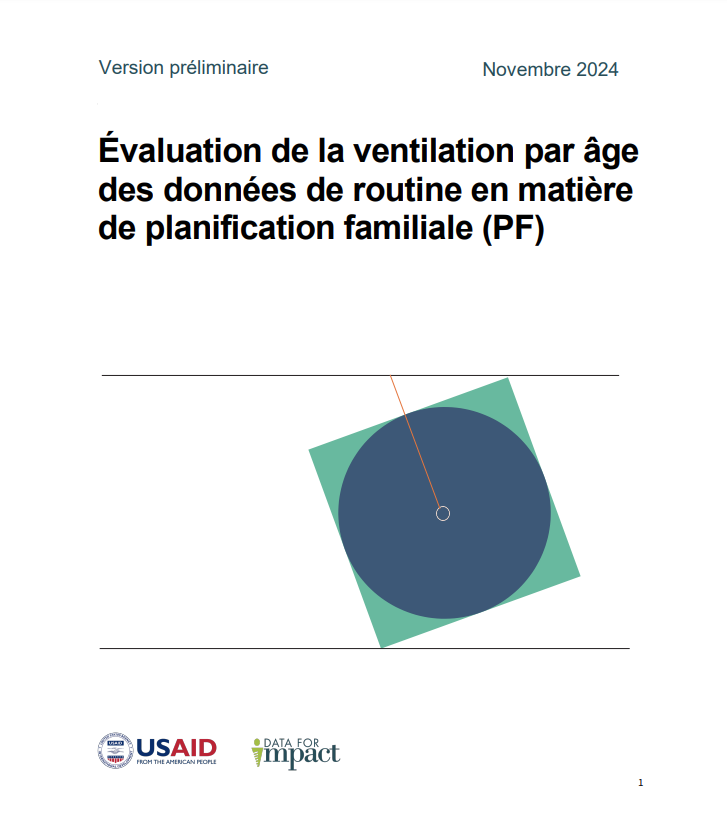 Évaluation de la ventilation par âge des données de routine en matière de planification familiale (PF) Cover